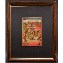 SOUTH AMERICAN STRAW PAINTING