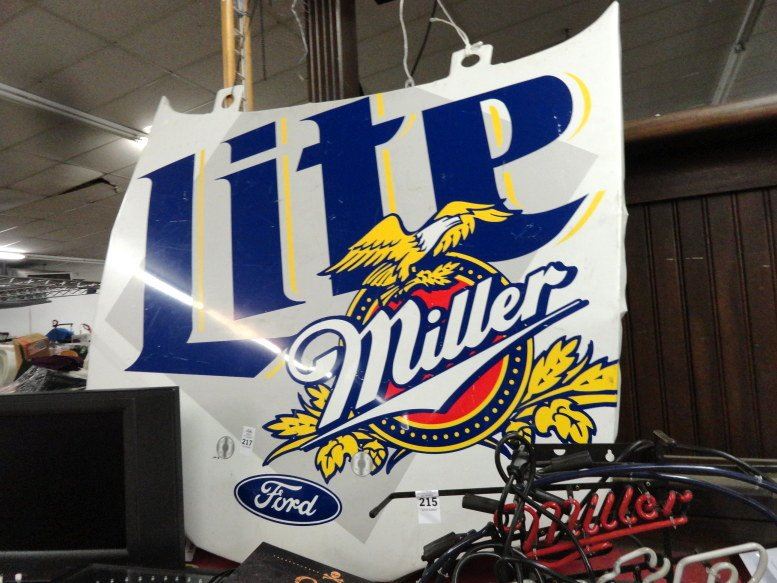 Ford Miller Lite Beer Car Hood Decor