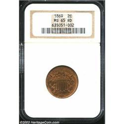 1869 2C MS65 Red NGC.