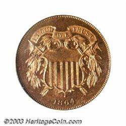 1864 2C Large Motto PR65 Red PCGS.