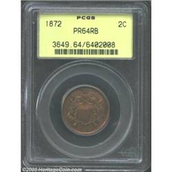 1872 2C PR64 Red and Brown PCGS.