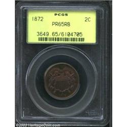 1872 2C PR65 Red and Brown PCGS.