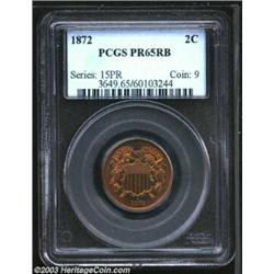 1872 2C PR65 Red and Brown PCGS.