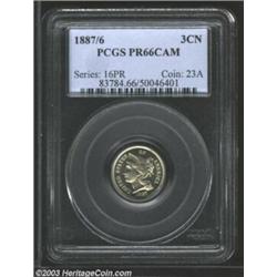 1887/6 3CN PR66 Cameo PCGS.
