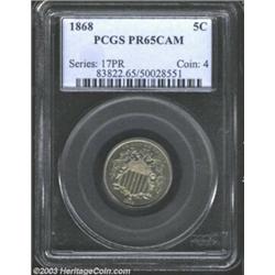 1868 5C PR65 Cameo PCGS.