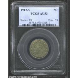 1912-S 5C AU53 PCGS.