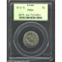 1912-S 5C MS64 PCGS.