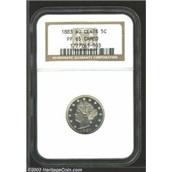 1883 5C No Cents PR65 Cameo NGC.