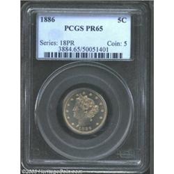 1886 5C PR65 PCGS.