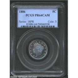 1886 5C PR64 Cameo PCGS.