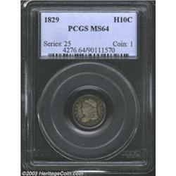 1829 H10C MS64 PCGS.