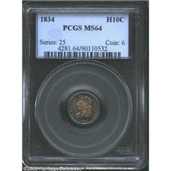 1834 H10C MS64 PCGS.