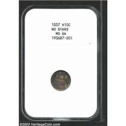 1837 H10C Large Date (Curl Top 1) MS64 NGC.