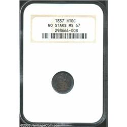 1837 H10C Large Date (Curl Top 1) MS67 NGC.