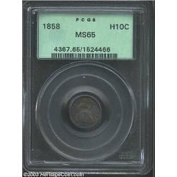 1858 H10C MS65 PCGS.