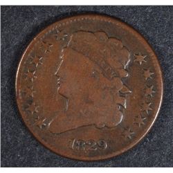 1829 HALF CENT VG