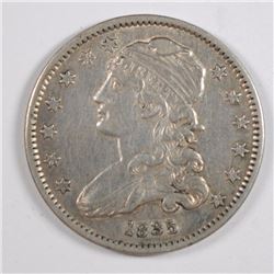 1835 BUST QUARTER AU