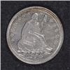 Image 1 : 1854 SEATED LIBERTY QUARTER AU/BU CLEANED