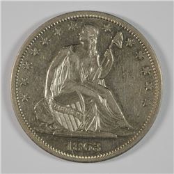 1863-S SEATED LIBERTY HALF AU/BU SCARCE DATE