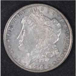 1878 7TF MORGAN SILVER DOLLAR, CHOICE BU