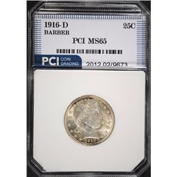 1916-D BARBER QUARTER, PCI GEM BU