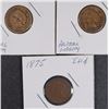 Image 1 : 3 INDIAN HEAD CENTS: 1862 & 1863 VG & 1875 NICK GOOD SEMI-KEY