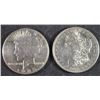 Image 1 : 1878-S MORGAN AU, & 1935-S PEACE FINE