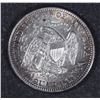 Image 2 : 1876 SEATED QUARTER NICE ORIGINAL AU/UNC WHITE WITH RIM COLOR!