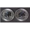 Image 1 : ( 2 ) 8 DOLLAR 1,5 OUNCE.999 SILVER 2015 CANADA BEAR POLAR BEAR AND CUB COINS