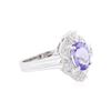 14KT White Gold 1.67ct Tanzanite and Diamond Ring