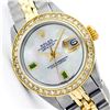 Womens Rolex Two-Tone Baguette Emerald DateJust Wristwatch