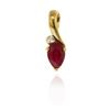 Image 1 : 10KT Yellow Gold 0.35ct Ruby and Diamond Pendant