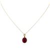 Image 2 : 14KT Two-Tone Gold 6.10ctw Ruby and Diamond Pendant With Chain