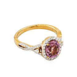 14KT Rose Gold 1.84ct Spinel and Diamond Ring