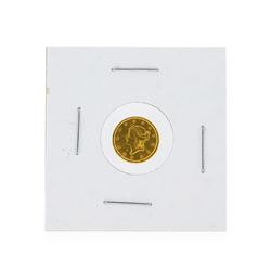 1853 $1 Liberty Head Type 1 Gold Dollar Coin - Damaged