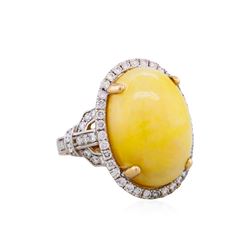 14KT Rose Gold 12.04ct Opal and Diamond Ring