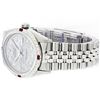 Image 8 : Mens Rolex Stainless Steel Meteorite Diamond and Ruby Datejust Wristwatch