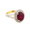 Image 1 : 14KT Yellow Gold 4.17ct Ruby and Diamond Ring