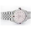 Image 2 : Mens Rolex Stainless Steel Diamond and Ruby Datejust Wristwatch