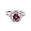 Image 2 : 18KT White Gold 1.69ct Spinel and Diamond Ring