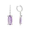 Image 2 : 14KT White Gold 8.00ctw Amethyst and Diamond Dangle Earrings