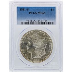 1881-S $1 Morgan Silver Dollar PCGS Graded MS65