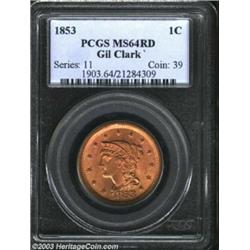 1853 1C MS64 Red PCGS.