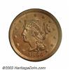 Image 1 : 1855 1C Slanting 5s MS64 Red PCGS.