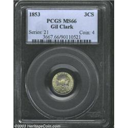 1853 3CS MS66 PCGS.