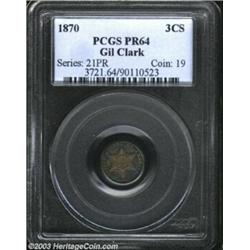 1870 3CS PR64 PCGS.