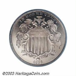 1866 5C Rays PR65 Cameo PCGS.