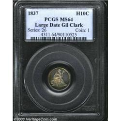 1837 H10C Large Date (Curl Top 1) MS64 PCGS.