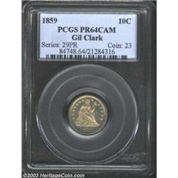 1859 10C PR64 Cameo PCGS.