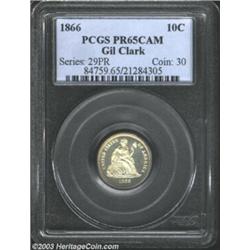 1866 10C PR65 Cameo PCGS.